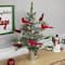 2ft. Pre-Lit Potted Frosted Mixed Pine with Cardinals Christmas Tree, Warm White LED Lights